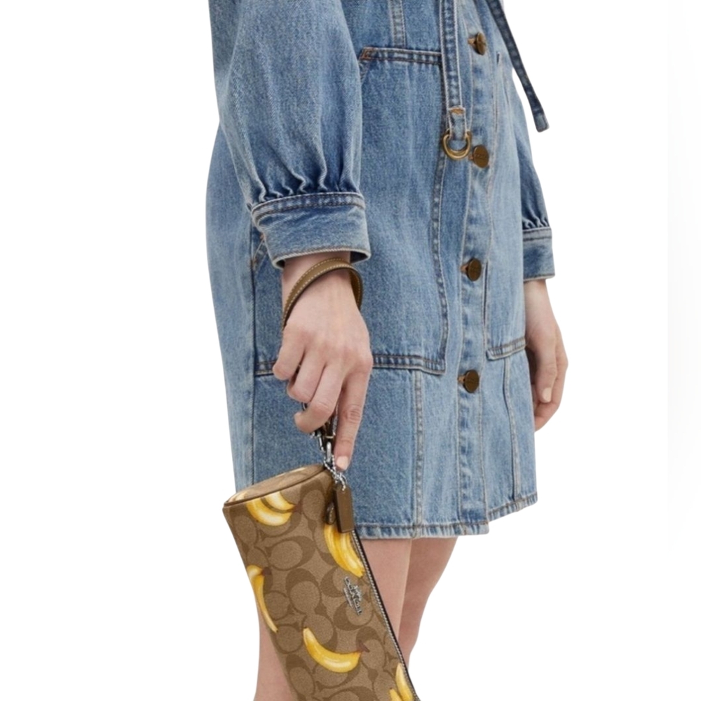 Coach Nolita Barrel Bag In Signature Canvas With Banana Print - Picture 9 of 14